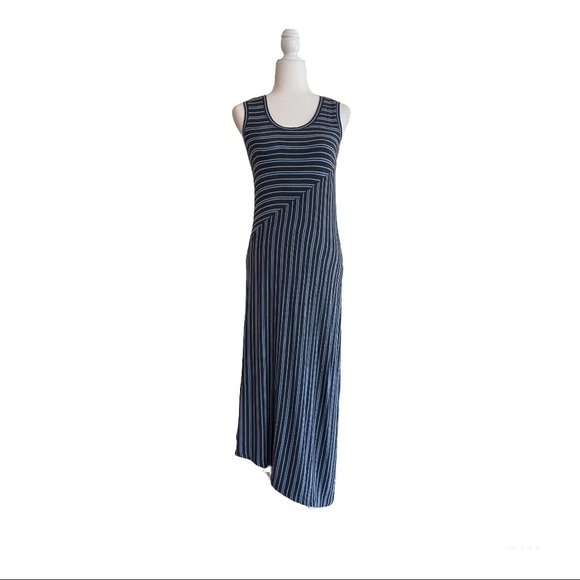 CAbi Dresses & Skirts - CAbi Dia Dress Gray and Blue Stripe Sleeveless Maxi Dress Women Size XS